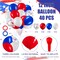 54 Pc Puerto Rico Party Decorations Set - 2 Puerto Rican Flag Banners, 10 Mini Hand Held Flags, 40 Blue Red White Confetti Latex Balloons for Patriotic Anniversary Veterans Day